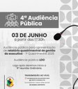 4ª Audiência Pública será realizada no dia 03 de junho 4ª Audiência Pública será realizada no dia 03 de junho